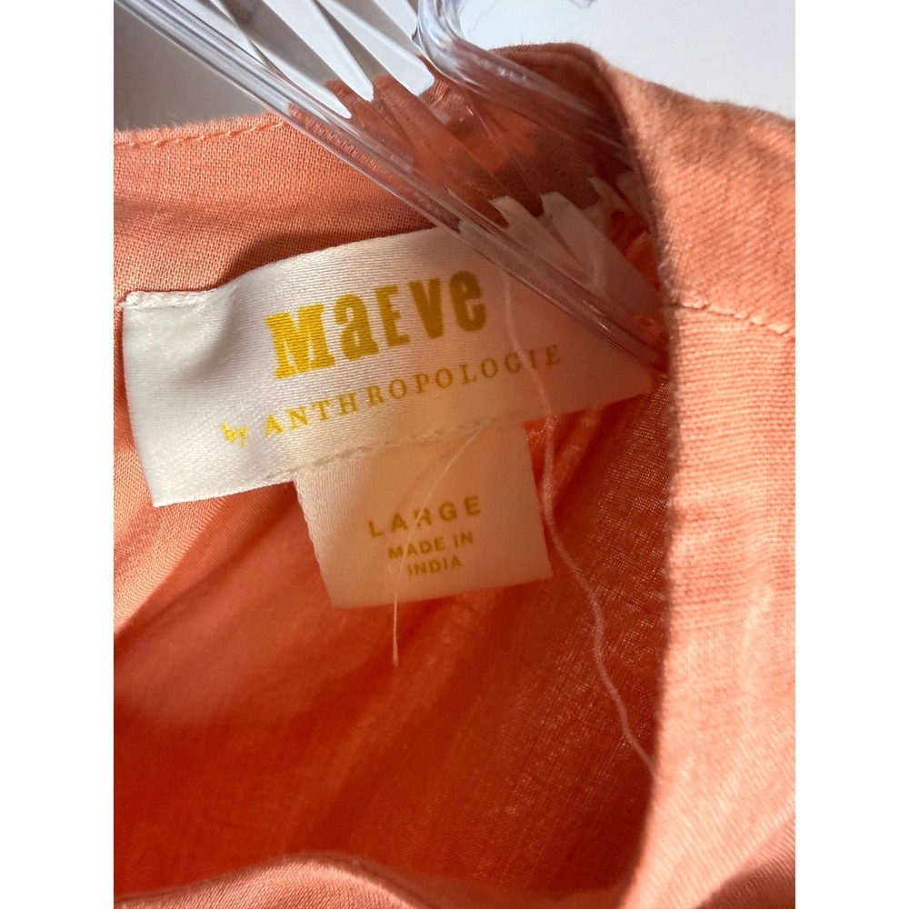 Anthropologie Maeve Peach Beaded Hem Boho Sleeveless‎ Top Size Large - Picture 3 of 7
